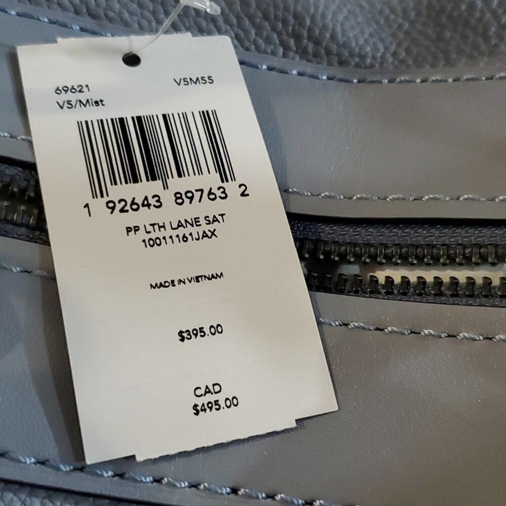 Coach‎ PEBBLE LEATHER LANE SATCHEL Mist light lavender blue new!! - Picture 7 of 10
